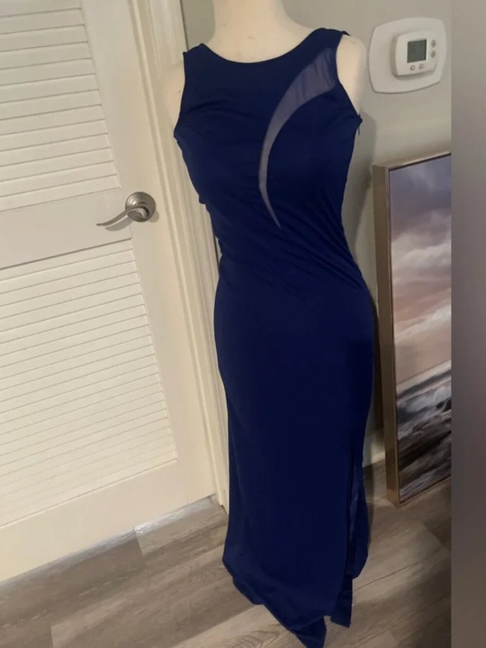 Navy Blue Full Length Gown Small - Picture 2 of 5